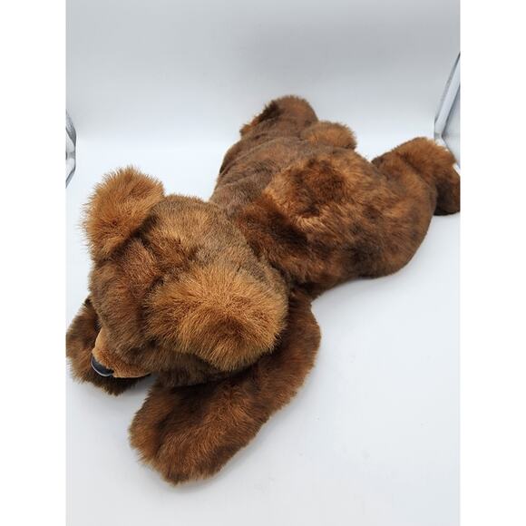 MJC International Teddy Bear Plush 20" Floppy Lays Flat Brown Sewn Paws Vtg 1988 - Picture 2 of 9